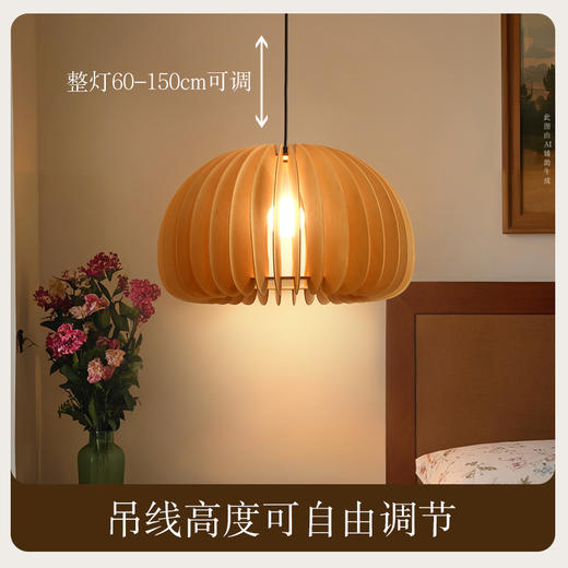 爆款🔥欧普（OPPLE）床头吊灯复古奶油风单头吊线灯 商品图4