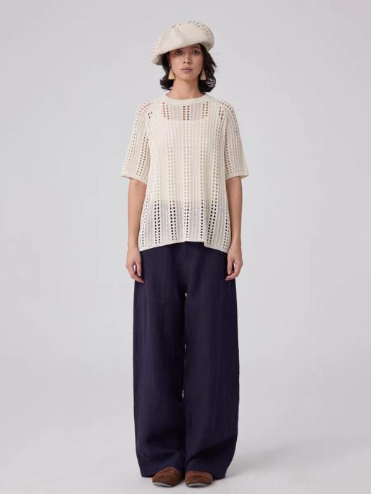 Simple Project/M2511/镂空亚麻短袖 商品图1