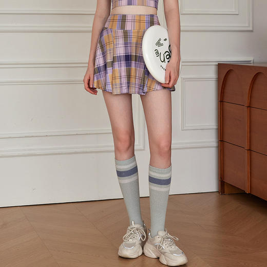 跃牌【洛水之神系列】夏季裸感运动裙瑜伽格子短裙防走光网球裙女320 商品图4