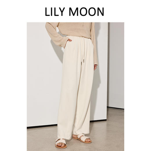 LILY MOON春夏莫代尔铜氨丝垂感阔腿裤LM1203 商品图4