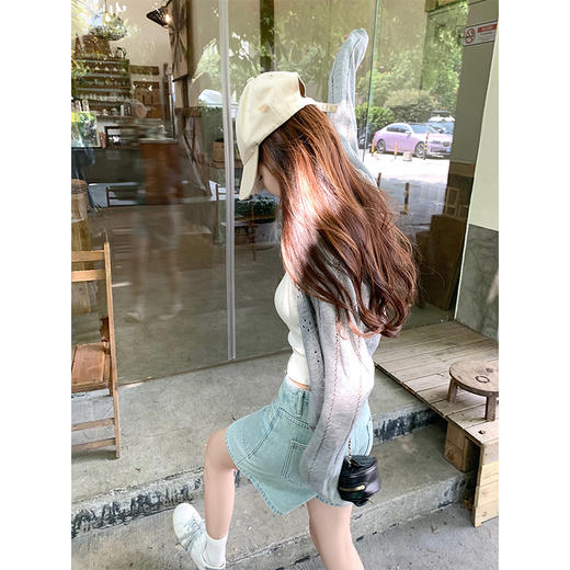 <曾小咸推荐>高腰百搭休闲宽松浅蓝色牛仔短裤 商品图4