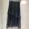 N后腰松紧网纱长款半裙（黑）夏季152080020321 商品缩略图0