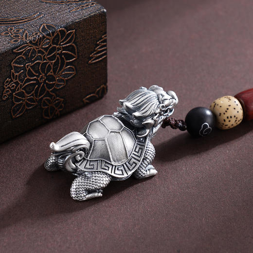 子佩集S999银【鸿运霸下】钥匙扣【GJ737】纯银小摆件赑屃  霸下2503 商品图4