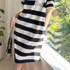 洛诗琳40942法师复古条纹裙2025夏季新款休闲钩花T恤裙k1201 商品缩略图2