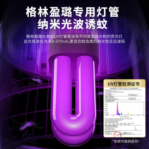 【全球灭蚊品牌】格林盈璐（GREENYELLOW）灭蚊灯灭蚊器驱蚊器电蚊灯家用吸入式蚊子神器母婴适用GM952白色 商品图2