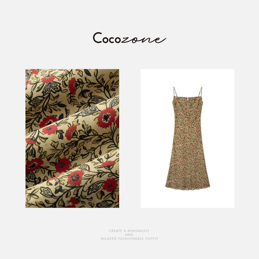 COCO ZONE刘一一【100人丝】打揽工艺A字柔美显瘦连衣裙CD2A0346 商品图2