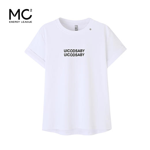 女装圆领植绒印花金属片装饰短袖T恤-5691T5221018 商品图4