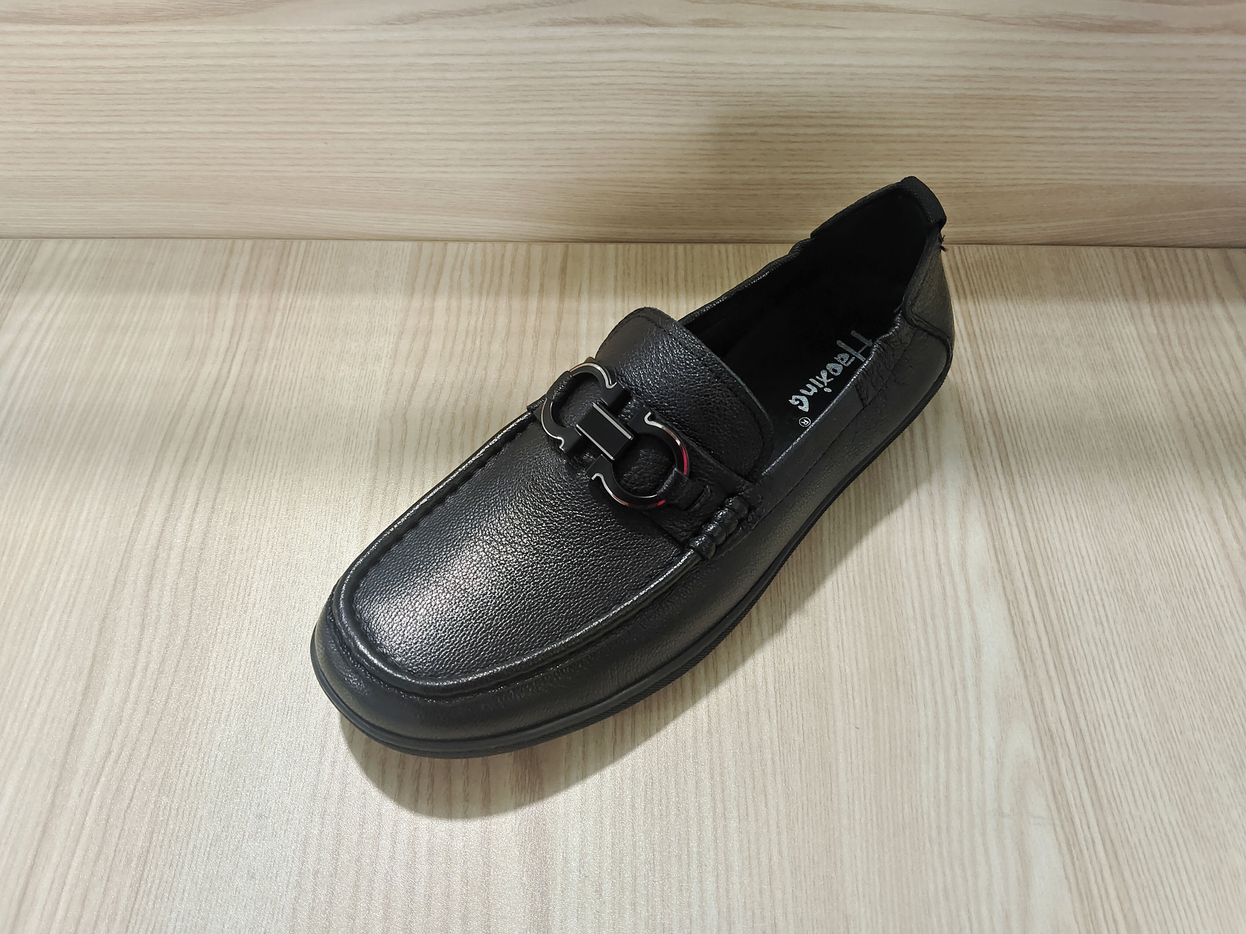 豪行春季新款12173638纯皮商务休闲男鞋豆豆皮鞋单鞋