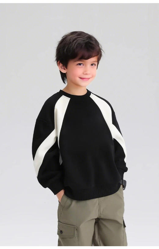 裁缝学苑TQ157男童卫衣秋冬款儿童拼接运动秋装中大童宽松上衣帅气男孩秋季 商品图5