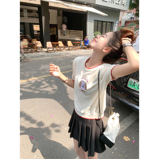 【129元任选2件】现货！小狗刺绣短袖针织T 商品图1