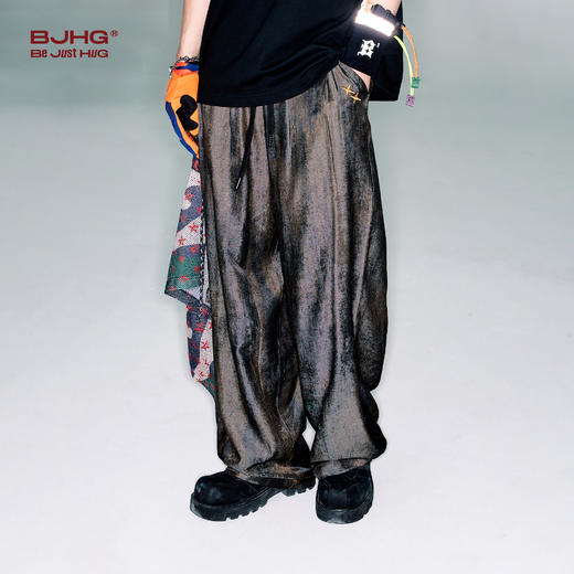 BJHG不计后果休闲裤子男款夏季2025新款潮美式宽松运动轻薄直筒裤 商品图4