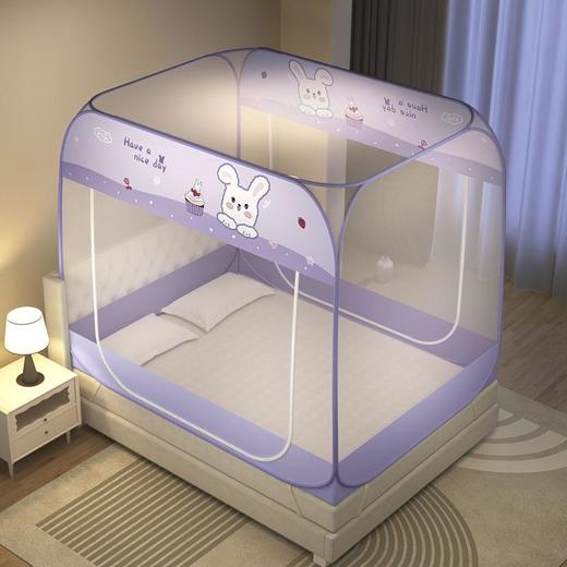夏季免安装蚊帐A类全包围全底防摔双开门加密款家用蚊帐 商品图5