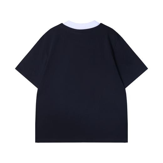 夏季高级感新款美式撞色半拉链假三件圆领短袖T恤简约休闲上衣 商品图5