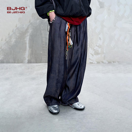 BJHG不计后果休闲裤子男款夏季2025新款潮美式宽松运动轻薄直筒裤 商品图2