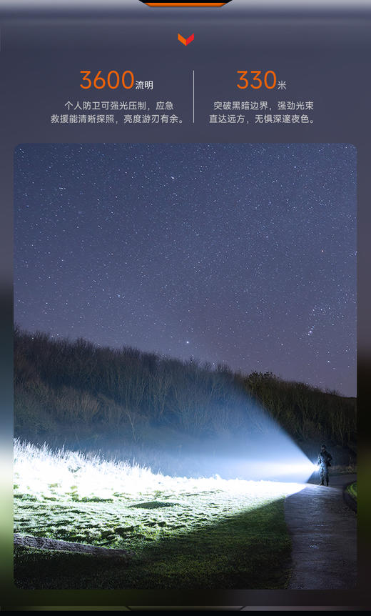 FENIX菲尼克斯战术手电TK17强光3600流明一键爆闪双尾按大容量可充放电电池 商品图2