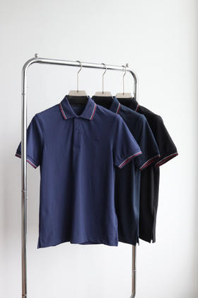 P.R.D 25新款 拼色丝光珠地网棉 翻领短袖POLO衫 TX440