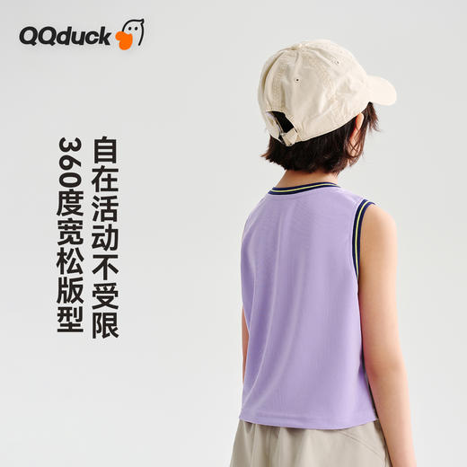 【透气网眼背心】【120-165】【可可鸭】女童背心无袖宽松网眼透气T恤 商品图7