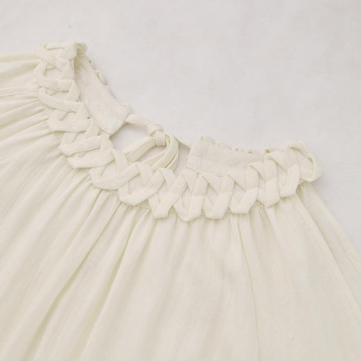 西遇黄色挂脖衬衫女新款宽松慵懒风法式露肩长袖上衣D0050460 商品图5