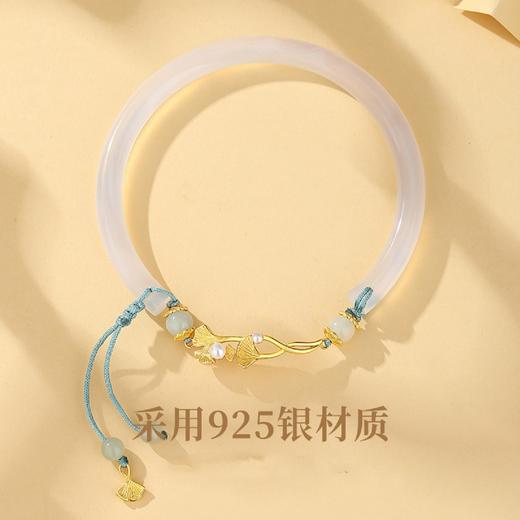 Winy925银三生有杏和田玉半镯配证书 商品图3