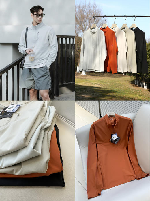 户外高端线❗️迪S特同厂【PAMPA&POP男士轻量速干半拉链外套】多功能型！可外穿可做内搭，轻便不压身 ☑️手感软糯细腻，吸湿排汗 商品图0