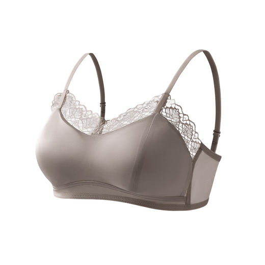 真丝缎面蕾丝性感内衣，无钢圈桑蚕丝大胸显小文胸TG02S231 商品图4