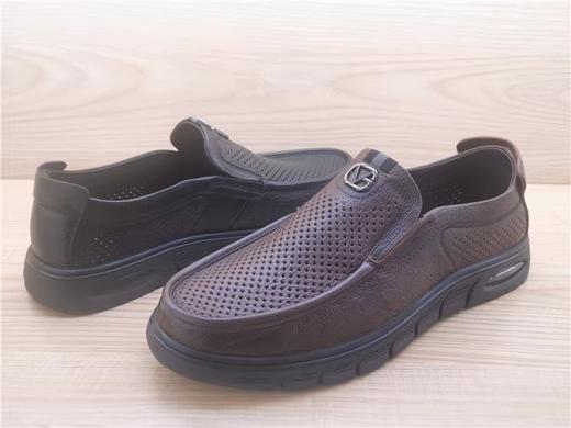 豪行夏季新款正品真皮休闲舒适低跟冲孔男凉鞋皮鞋13242965 商品图2