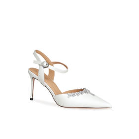 豪麟名鞋奥莱迪嘉女鞋半凉鞋真丝牛皮DJYYA51WB013白色  原价1960元