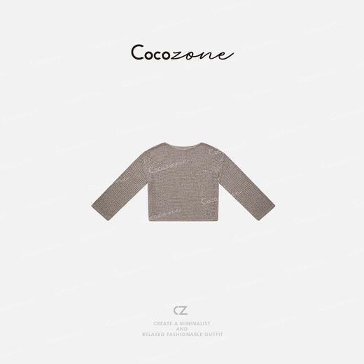 COCO ZONE 刘一一【亚麻混纺】定织纱线圆领空气针织衫CD1A0526 商品图0