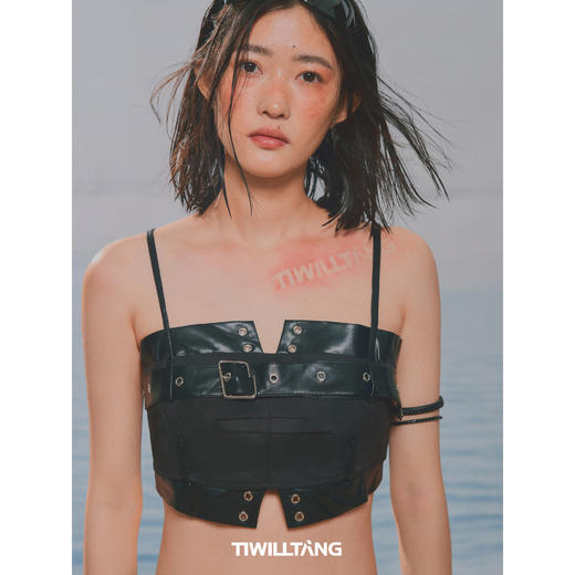 TIWILLTANG就异是“托卡塔”条带拼皮抹胸修身显瘦外穿上衣女夏 商品图1