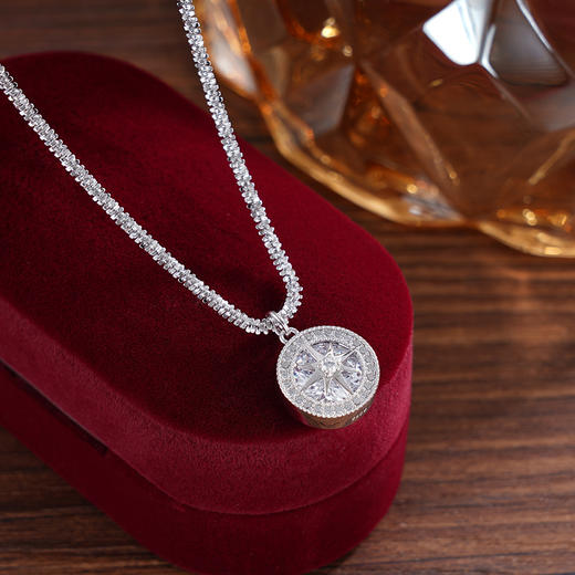 子佩集S925银【星芒幻梦】套链【FYL-1474】纯银项链时尚圆形星芒锆石八芒星2503 商品图1