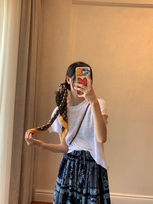 411-1 点睛之笔 双面可用 45R 波点条纹 长条丝巾 绑头发 绑腰带 18号左右发 商品图10