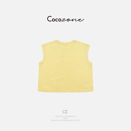 COCO ZONE 刘一一【水墨花】全棉高支高密圆领无袖背心T恤CD2A0652 商品图1