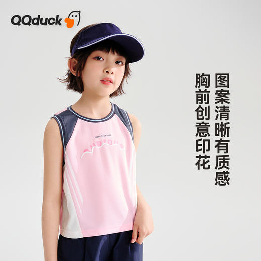 【透气网眼背心】【120-165】【可可鸭】女童背心无袖宽松网眼透气T恤 商品图6