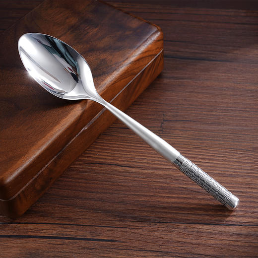 子佩集S999银【福顺安宁】勺子摆件【B4002】纯银餐具福字2503 商品图3