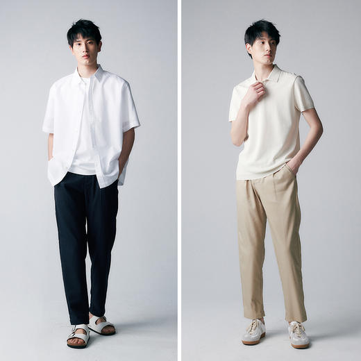 棉仓343818017-微宽松天丝亚麻松紧腰单褶休闲九分裤 商品图3