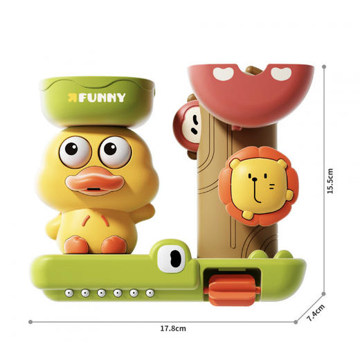 【宝宝戏水好玩伴】萌鸭旋转水车吸盘转转乐 黄鸭水车浴室花洒 男女宝宝婴儿童洗澡玩具 商品图4