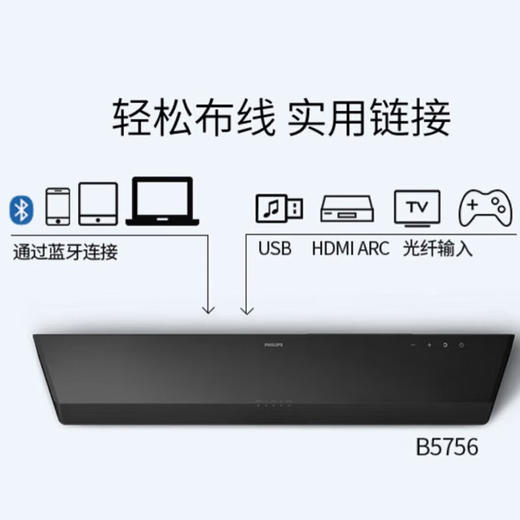 Philips 飞利浦 TAB5756 回音壁 2.1家庭影院音响 杜比环绕声 商品图5