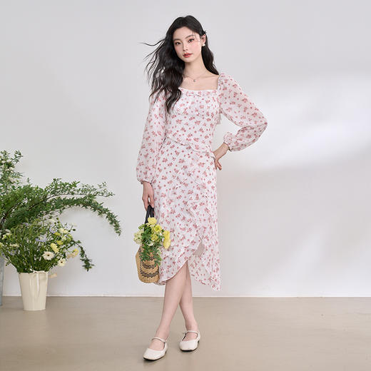 纯欲温柔法式连衣裙女2023春新款开叉荷叶边初恋裙子女春装V0630239 商品图4