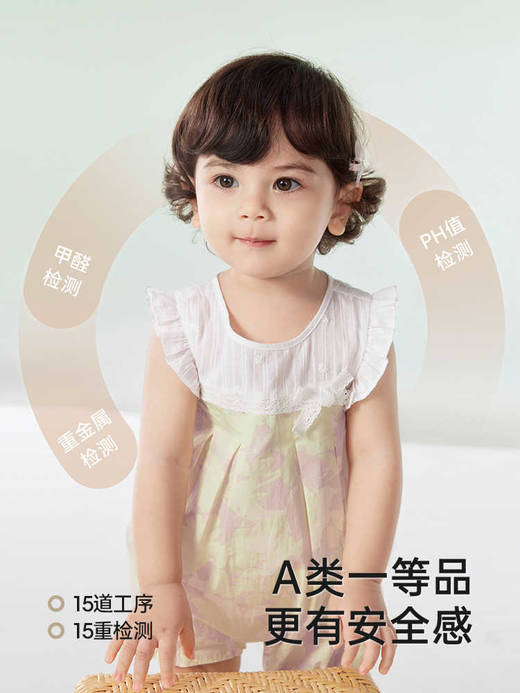 英氏童装女童夏季连体衣可爱透气包屁衣纯棉婴儿衣服YRHBJ2R060A 商品图3