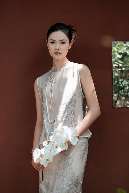 盛唐牡丹 |意大利进口蕾丝新中式马甲 商品图3