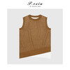 A007潘依绣丁丁宠粉【浓郁咖啡】亚-麻-下摆斜角无袖圆领假两件针织马甲背心ZZ0850 商品缩略图1