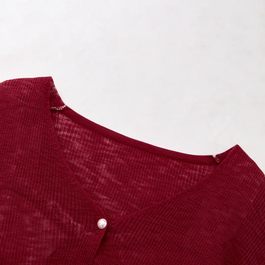 西遇粉色碎花吊带裙套装女夏季新款法式薄款针织开衫两件套D0050470 商品图5