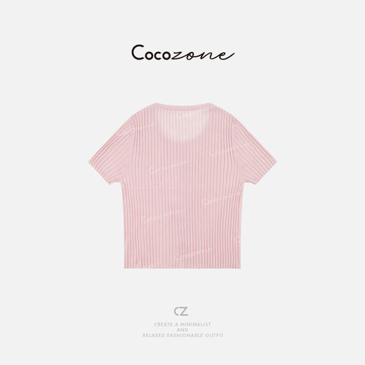 COCO ZONE刘一一【超细美丽奴羊毛】奶油短袖毛织开衫 ACD2A0567 商品图3