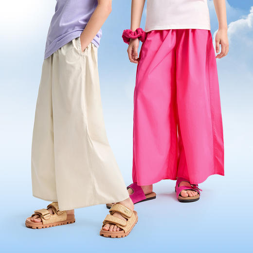 【全棉阔腿九分裤】女童全腰梭织九分裤夏季新款安奈儿童装EG526107 商品图2