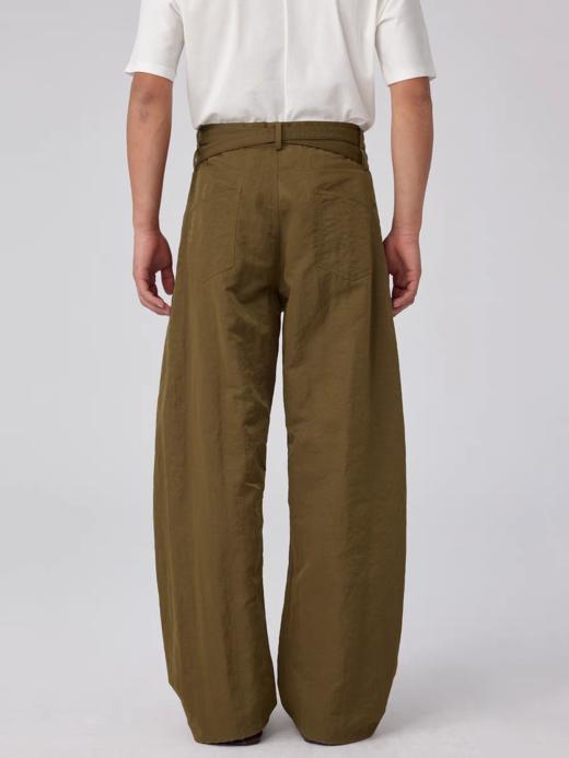 Simple Project/K25122/尼龙双腰带弧形长裤 商品图3