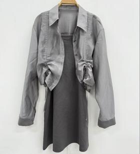 MZ带衬衣披肩吊带连衣裙（灰）夏季152070050321