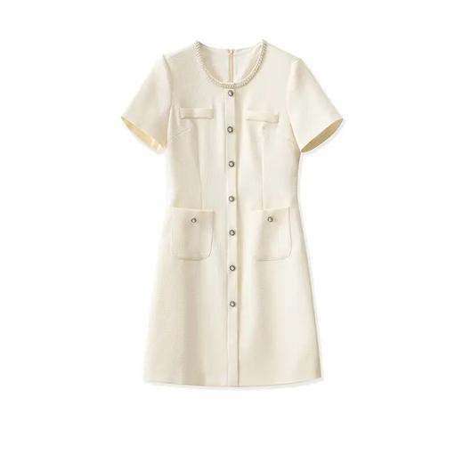 【高货wl】全新升级【铂金会员293/天猫399/差价106】(03134) 洛诗琳重工钉珠圆领气质小香风正装通勤女春新款连衣裙 商品图4