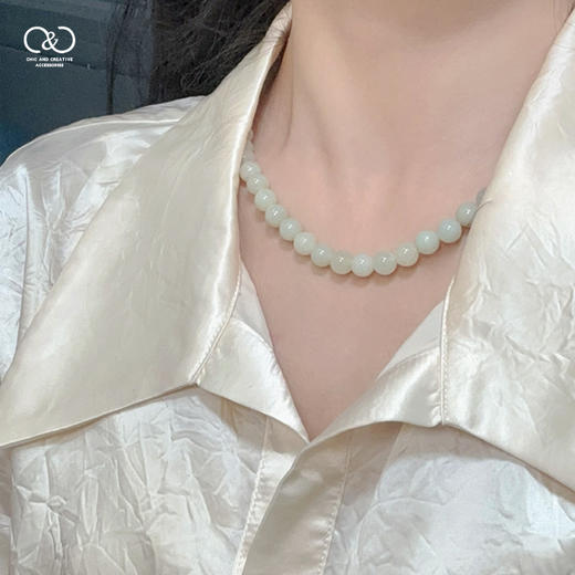 【C&C意大利限定礼盒  天然和田玉项链】源自自然 温润如初 简约设计 百搭日常提升气质 商品图4