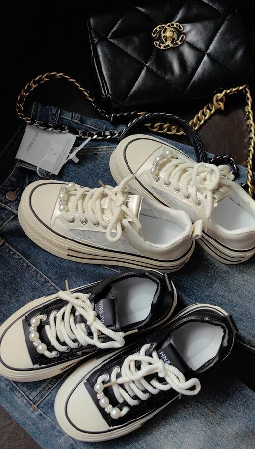 串珠子亮片透视厚底鞋 商品图0