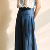 玳莎天丝亚麻牛仔蓝九分裤女2025年夏季新款宽松显瘦百搭休闲裤  FB36309 商品缩略图2